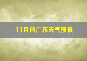 11月的广东天气预报