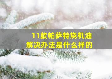 11款帕萨特烧机油解决办法是什么样的