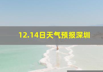 12.14日天气预报深圳