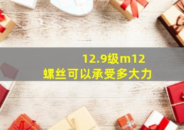 12.9级m12螺丝可以承受多大力