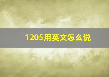 1205用英文怎么说