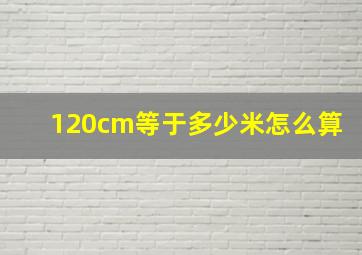 120cm等于多少米怎么算