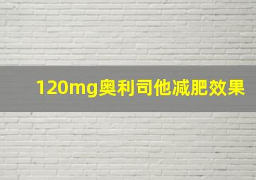 120mg奥利司他减肥效果