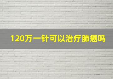 120万一针可以治疗肺癌吗