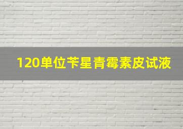 120单位苄星青霉素皮试液