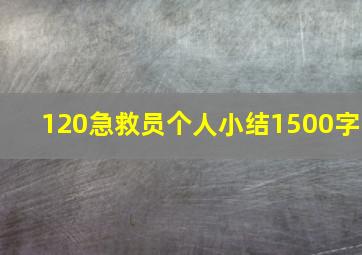 120急救员个人小结1500字