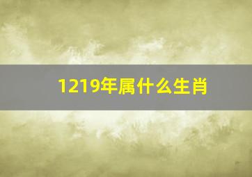 1219年属什么生肖