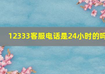 12333客服电话是24小时的吗