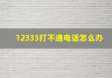 12333打不通电话怎么办