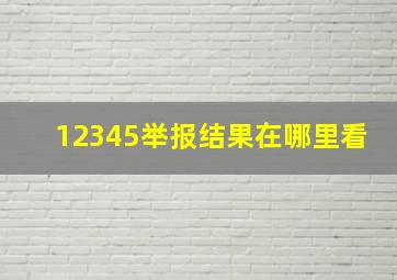 12345举报结果在哪里看