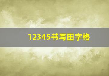 12345书写田字格