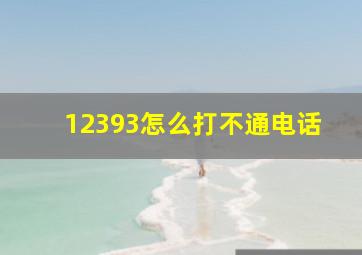 12393怎么打不通电话