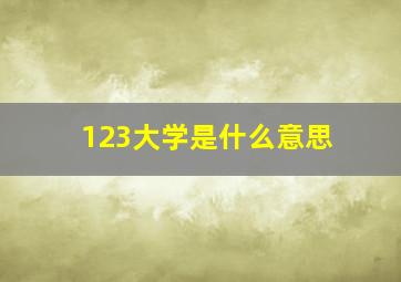 123大学是什么意思