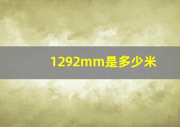 1292mm是多少米