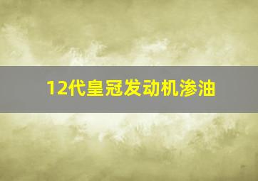 12代皇冠发动机渗油