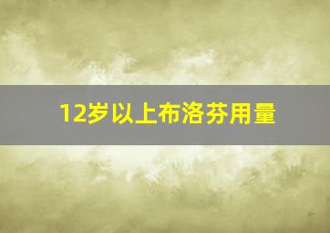 12岁以上布洛芬用量