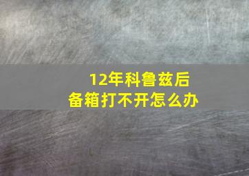 12年科鲁兹后备箱打不开怎么办