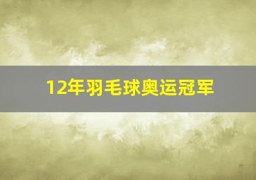 12年羽毛球奥运冠军