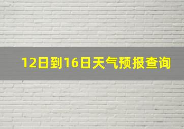 12日到16日天气预报查询