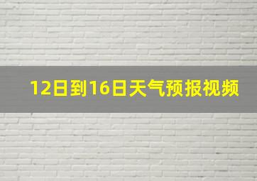 12日到16日天气预报视频