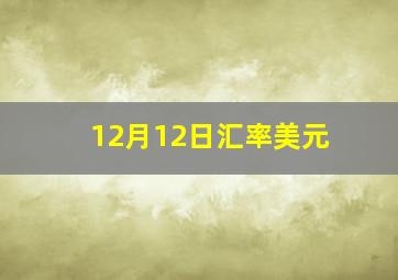 12月12日汇率美元