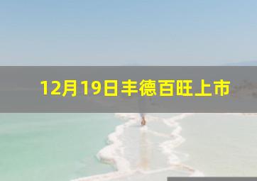 12月19日丰德百旺上市