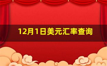 12月1日美元汇率查询