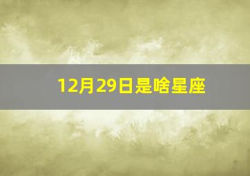 12月29日是啥星座