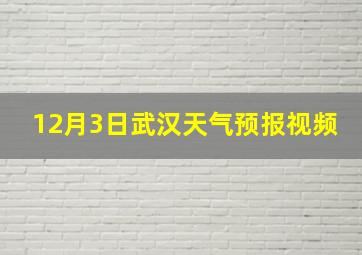 12月3日武汉天气预报视频