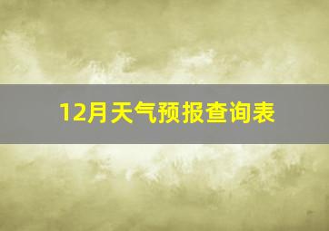 12月天气预报查询表