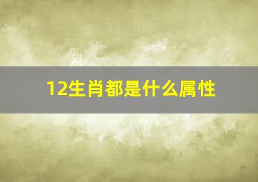 12生肖都是什么属性