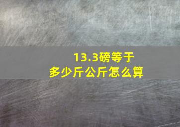 13.3磅等于多少斤公斤怎么算