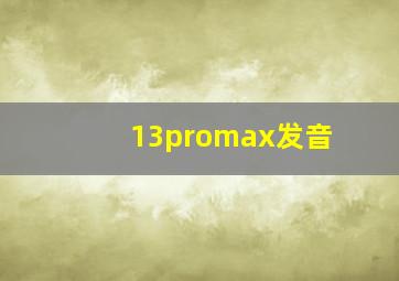 13promax发音