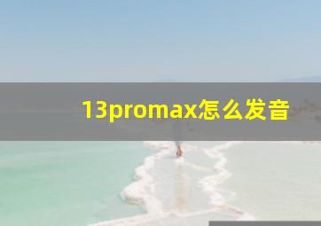 13promax怎么发音