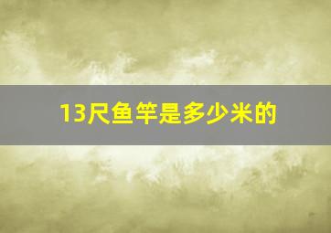 13尺鱼竿是多少米的