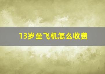 13岁坐飞机怎么收费