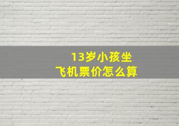 13岁小孩坐飞机票价怎么算