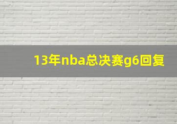 13年nba总决赛g6回复