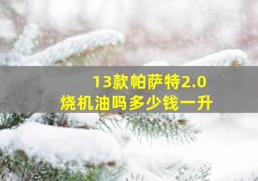 13款帕萨特2.0烧机油吗多少钱一升