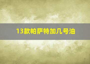 13款帕萨特加几号油