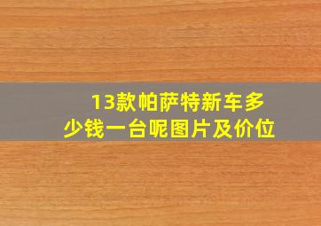 13款帕萨特新车多少钱一台呢图片及价位