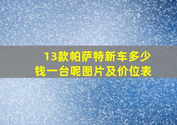 13款帕萨特新车多少钱一台呢图片及价位表