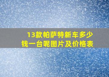 13款帕萨特新车多少钱一台呢图片及价格表