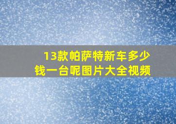 13款帕萨特新车多少钱一台呢图片大全视频