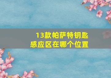 13款帕萨特钥匙感应区在哪个位置