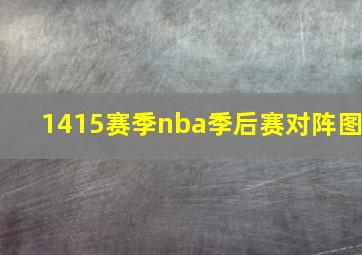 1415赛季nba季后赛对阵图