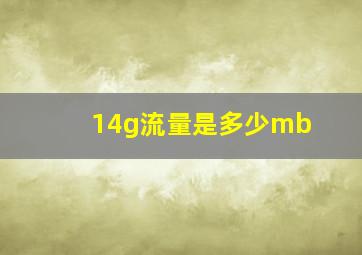 14g流量是多少mb