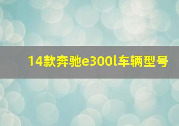 14款奔驰e300l车辆型号