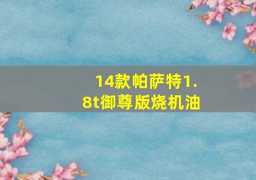 14款帕萨特1.8t御尊版烧机油