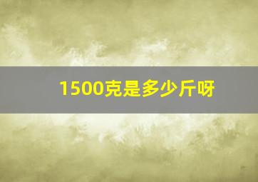 1500克是多少斤呀